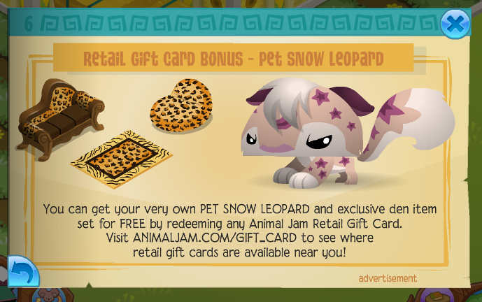 Animal Jam Jamaa Journal: Vol. 164 - Retail Gift Card Bonus - Pet Snow Leopard!